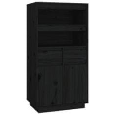 Vidaxl Skříň highboard černá 60 x 40 x 116,5 cm masivní borové dřevo