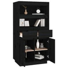 Vidaxl Skříň highboard černá 60 x 40 x 116,5 cm masivní borové dřevo