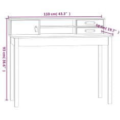 Greatstore Psací stůl medově hnědý 110 x 50 x 93 cm masivní borové dřevo