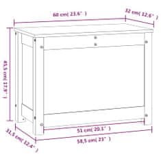 Vidaxl Úložný box černý 60x32x45,5 cm masivní borové dřevo