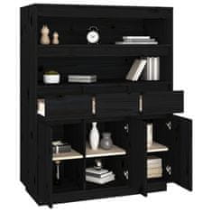 Vidaxl Skříň highboard černá 89x40x116,5 cm masivní borové dřevo