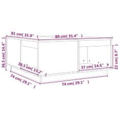 Greatstore Konferenční stolek 80x81x36,5 cm masivní borové dřevo