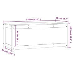 Vidaxl Úložný box bílá 110 x 50 x 45,5 cm masivní borové dřevo