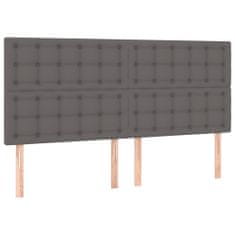 Greatstore Čelo postele s LED šedé 180x5x118/128 cm umělá kůže