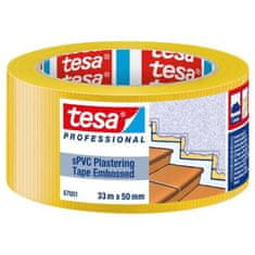 Tesa Páska omítací 67001, PVC, žebrovaná, UV 6 týdnů, 33 m x 50 mm, žlutá