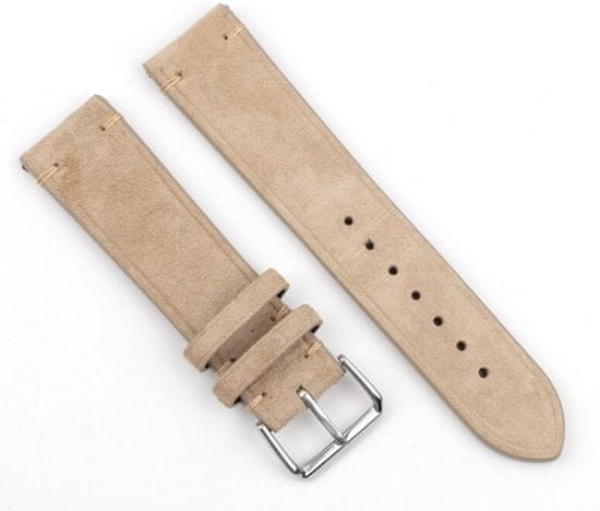 RhinoTech univerzální řemínek Genuine Suede Leather Quick Release 20mm RTPS-010-BE, béžový