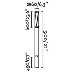 FARO Barcelona FARO RUSH 3100 sloupková lampa, tmavě šedá, 3.1M 4000K 360st wide CASAMBI