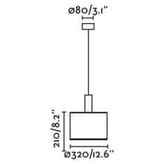 FARO Barcelona FARO MAMBO 320 závěsné svítidlo, černá/ratan, pr.320