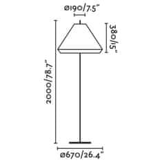 FARO Barcelona FARO SAIGON šedá/hnědá stojací lampa 2M T70