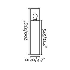 FARO Barcelona FARO KILA 700 sloupková lampa, tmavě šedá, jantarová