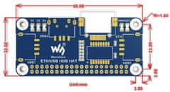 Waveshare Ethernetový modul / USB HUB HAT pro Raspberry Pi, 1x RJ45, 3x USB