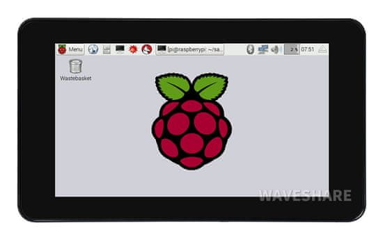 Waveshare 7" kapacitní dotykový displej pro Raspberry Pi 800×480 v ochranném pouzdře