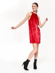 Top Secret červené společenské šaty z veluru s leskem velikost 42