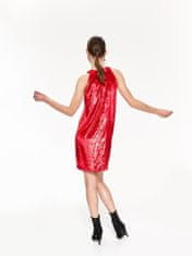 Top Secret červené společenské šaty z veluru s leskem velikost 42