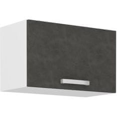 VERVELEY Okapová skříň s výklopnými dveřmi, matná šedá, D 60 x 31,6 x V 36 cm, LASSEN