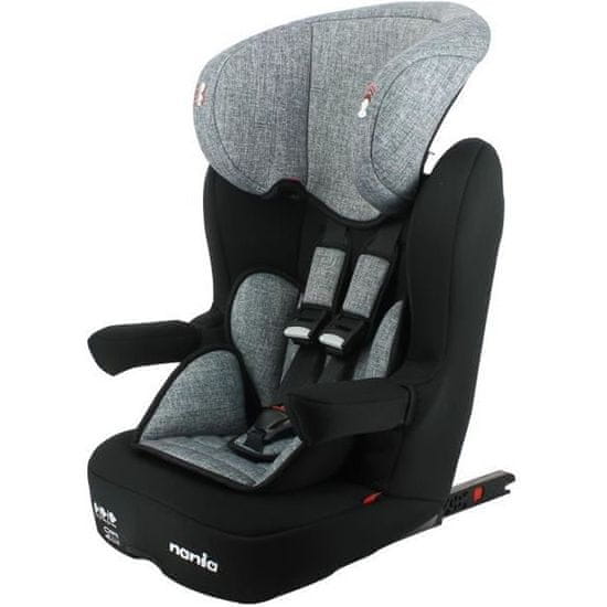 Nania NANIA Zádový podsedák s postrojem I Max Isofix Skupina 1/2/3, 9 až 36 kg, šedý