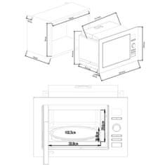 VERVELEY CONTINENTAL EDISON CEMO25GEB2 vestavný mikrovlnný gril černý D59,5 x V38,8 x P40 cm 25L