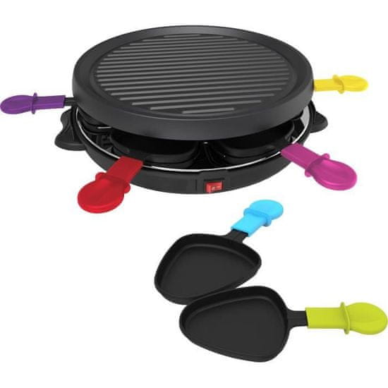 VERVELEY FAGOR FG830, Raclette gril, 2 v 1, pro 6 osob, 30 cm, 800 W, nepřilnavý povrch, světelná kontrolka