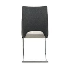 VERVELEY Tmavě šedá látková židle, Kovové nohy, D 49 x G 60 x V 96 cm, ELDY