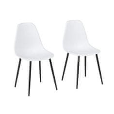 VERVELEY Sada 2 bílých židlí, D 46 x H 52 x V 84 cm, CLODY