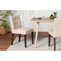 VERVELEY Židle z lila látky a hnědého dřeva, D 47 x H 58 x V 84 cm, HANSON