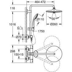 VERVELEY Termostatický sprchový panel GROHE Euphoria 260 27296002