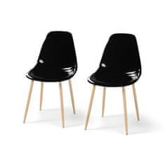 VERVELEY Sada 2 černých průhledných křišťálových židlí, D 47 x H 54 x V 84 cm, CLODY