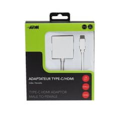 Adaptér APM USB 3.1 Type-C / HDMI, samec / samice, bílý