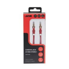 VERVELEY Kabel APM Jack, 3,5 mm, Plochý stereofonní, samec/samice, červený, 2 m