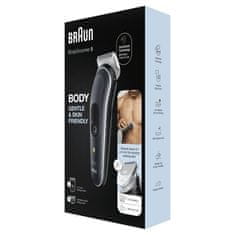 Braun Braun Body Groomer 5 BG5340 Zastřihovač těla, s hřebenem pro citlivé oblasti, šedý/bílý