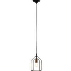 VERVELEY BRILLANT Závěsné svítidlo Home, kovové, E27 1x60W, černá a měděná barva