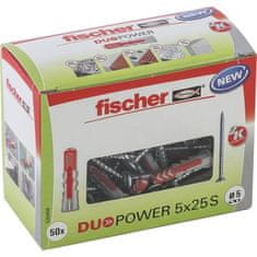 VERVELEY FISCHER, Kotva DuoPower 5x25 mm pro všechny materiály se šrouby, krabice 50 ks