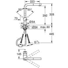 Grohe Dřezová baterie GROHE s vytahovací sprškou Minta 32168000