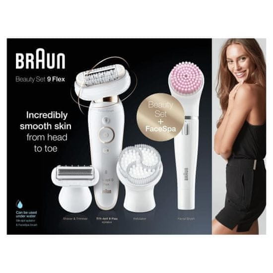 Braun Epilátor Braun Silk-épil 9 9-100, technologie Micro-Grip, o 40 % širší hlava