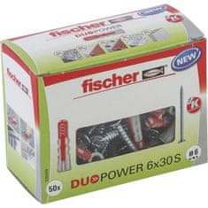 VERVELEY FISCHER, Celomateriálová kotva DuoPower 6x30 mm se šrouby, krabice 50 ks