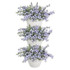 Elho ELHO, květináč, Vibia Campana Foret Vertical Set/3, hedvábně bílý, venkovní balkonový, d 17,1 x š 20,7 x v 29,7 cm