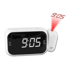 Inovalley INOVALLEY RP211W Radiobudík s projektorem, bílý LED, FM rádio PLL Duální alarm, bílý