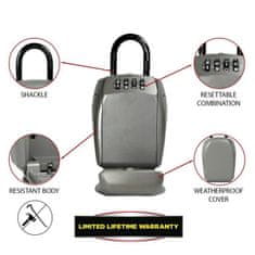 VERVELEY MASTER LOCK Bezpečná schránka na klíče, velikost L, zesílené zabezpečení, schránka s malou rukojetí