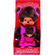 Bandai MONCHICHI Matka a dítě růžová, 20 cm