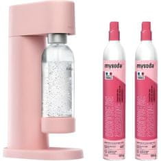 VERVELEY MYSODA P2C-WD002F-LP, Woody Pink Perlivá voda Balení pro výrobníky, 2 60L lahve CO2 včetně 1, 1L sycené lahve