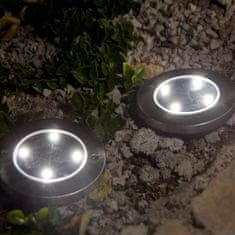 VERVELEY LUMI GARDEN Sada 2 kruhových nerezových reflektorů Decky, zapuštěné nebo nalepovací, LED, V 12 cm, bílá