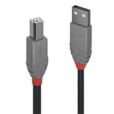 Kabel LINDY USB 2.0 typ A na B, Anthra Line, 1 m