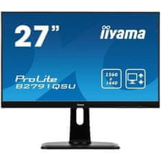 iiyama Počítačová obrazovka, IIYAMA ProLite B2791QSU-B1, 27 WQHD, TN panel, 1ms, 75Hz, DisplayPort / HDMI / DVI, AMD FreeSync