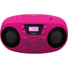 Bigben Přenosné rádio BIGBEN CD61RSUSB Cd Usb Pink + světelné reproduktory