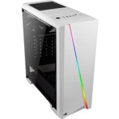 Aerocool PC skříň AEROCOOL Cylon, s plným oknem, RGB, formát ATX, medium tower, bílá