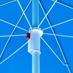 VERVELEY Kulatý deštník, Oblouk 1,80 m, Polyesterová konstrukce s ochranou proti UV záření, Bílá a tmavě modrá barva