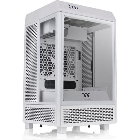 Thermaltake PC skříň, THERMALTAKE, The Tower 100, Skříň bez zdroje, Mini tower, Formát Mini-ITX, Bílá (CA-1R3-00S6WN-00)