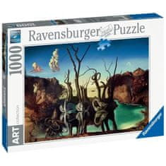 Ravensburger Ravensburger, Sběratelské puzzle 1000 dílků, Labedy odrážející se ve slonech / Salvador Dalí