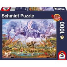 VERVELEY Puzzle, SCHMIDT SPIELE, Zvířátka kolem napajedla, 1000 dílků