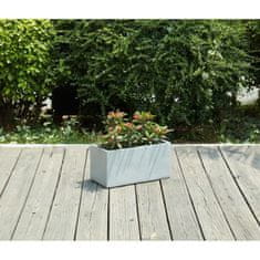 VERVELEY Sklolaminátový truhlík na květiny ve stylu cementu, 44 x 22 x 20 cm, 20 L, světle šedý